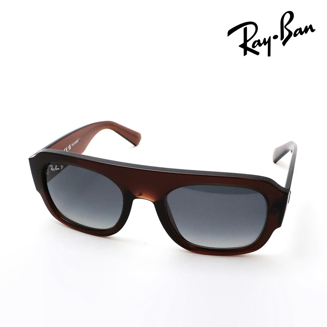 NewModel レイバン 偏光サングラス 正規品 Ray-Ban RB2218 6678T3 55 レディース メンズ RayBan 純正度付きレンズ可 スクエア ブラウン系｜グラスマニア -Tokyo Aoyama-