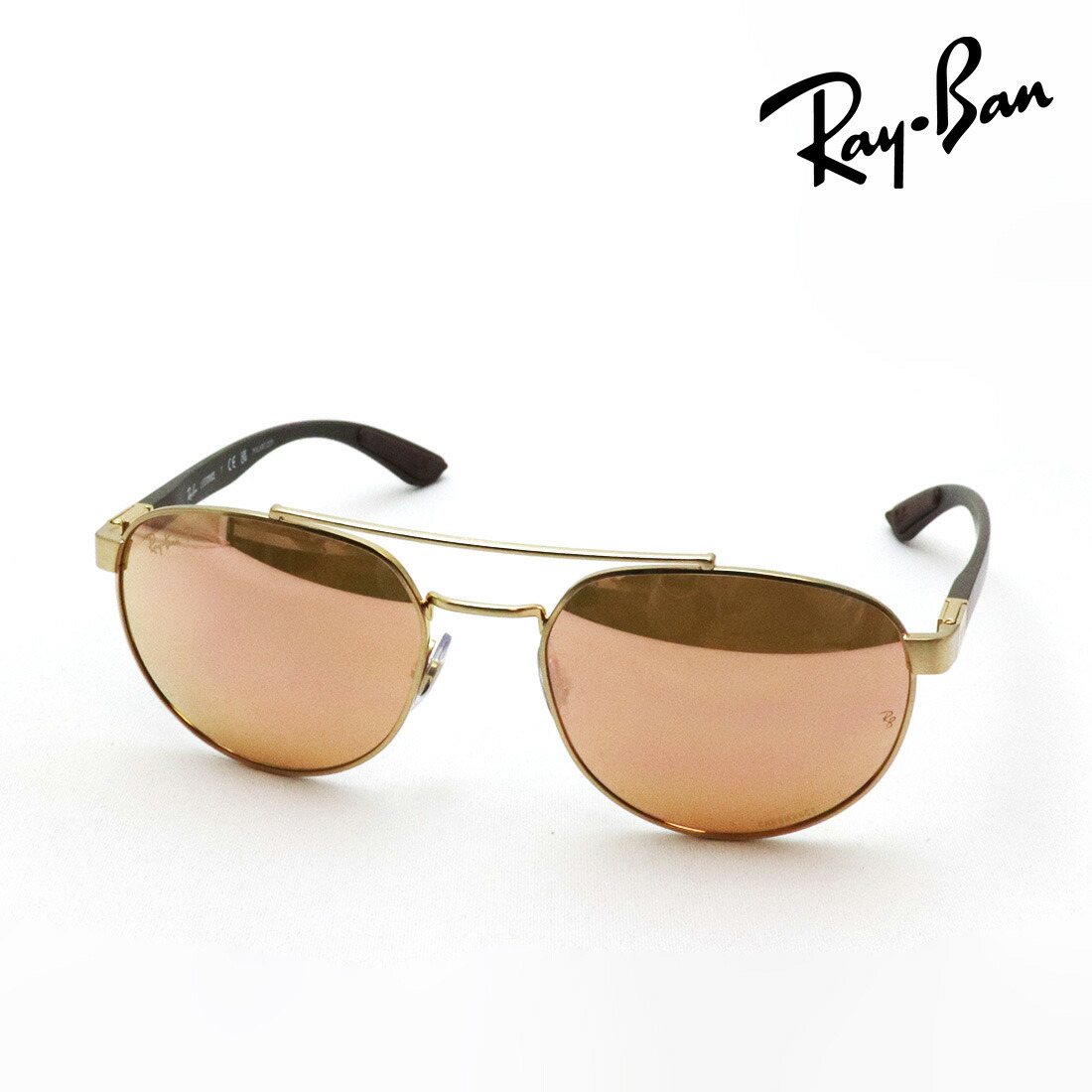 NewModel レイバン 偏光サングラス 正規品 CHROMANCE クロマンス Ray-Ban RB3736CH 001I0 56 レディース メンズ ミラー RayBan LITEFORCE 純正度付きレンズ可 ボストン ゴールド系