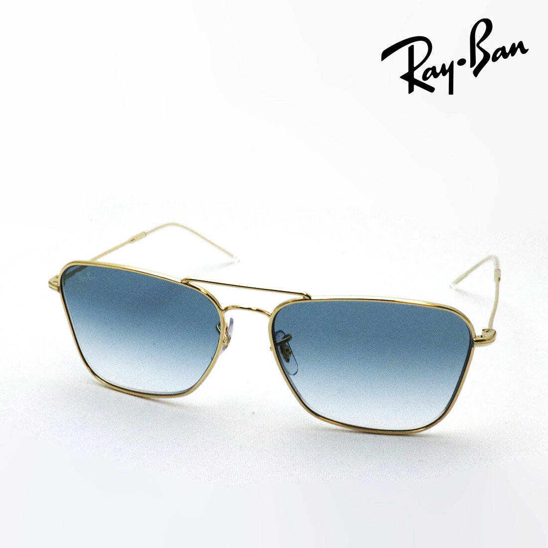 NewModel レイバン サングラス 正規品 CARAVAN REVERSE キャラバン リバース Ray-Ban RBR0102S 00179 58 61 レディース メンズ 大きい RayBan Made In Italy ティアドロップ ゴールド系