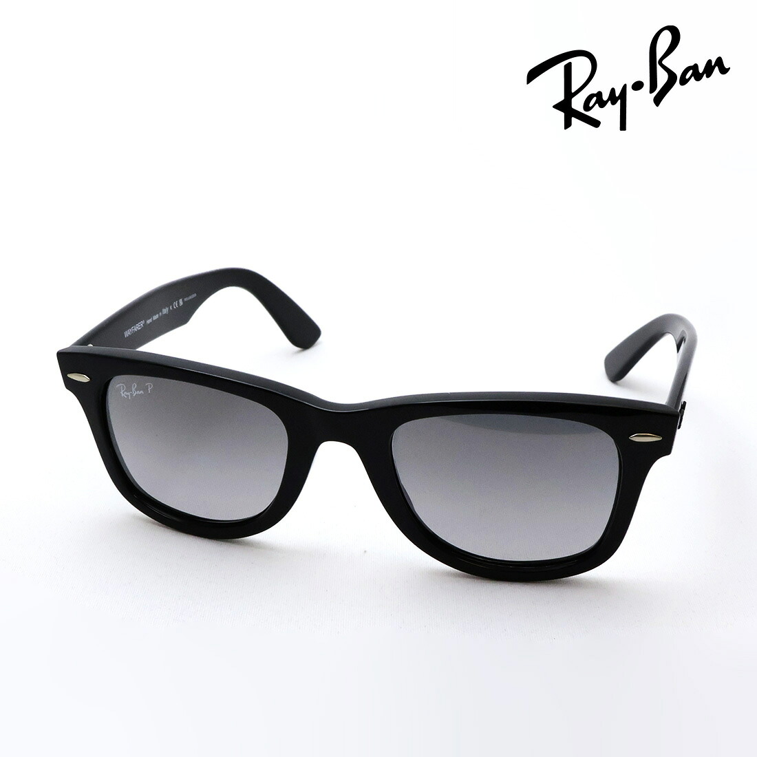 NewModel レイバン 偏光サングラス 正規品 WAYFARER ウェイファーラー Ray-Ban RB4340 601M3 50 レディース メンズ RayBan 純正度付きレンズ可 ウェリントン ブラック系|グラスマニア -Tokyo Aoyama-