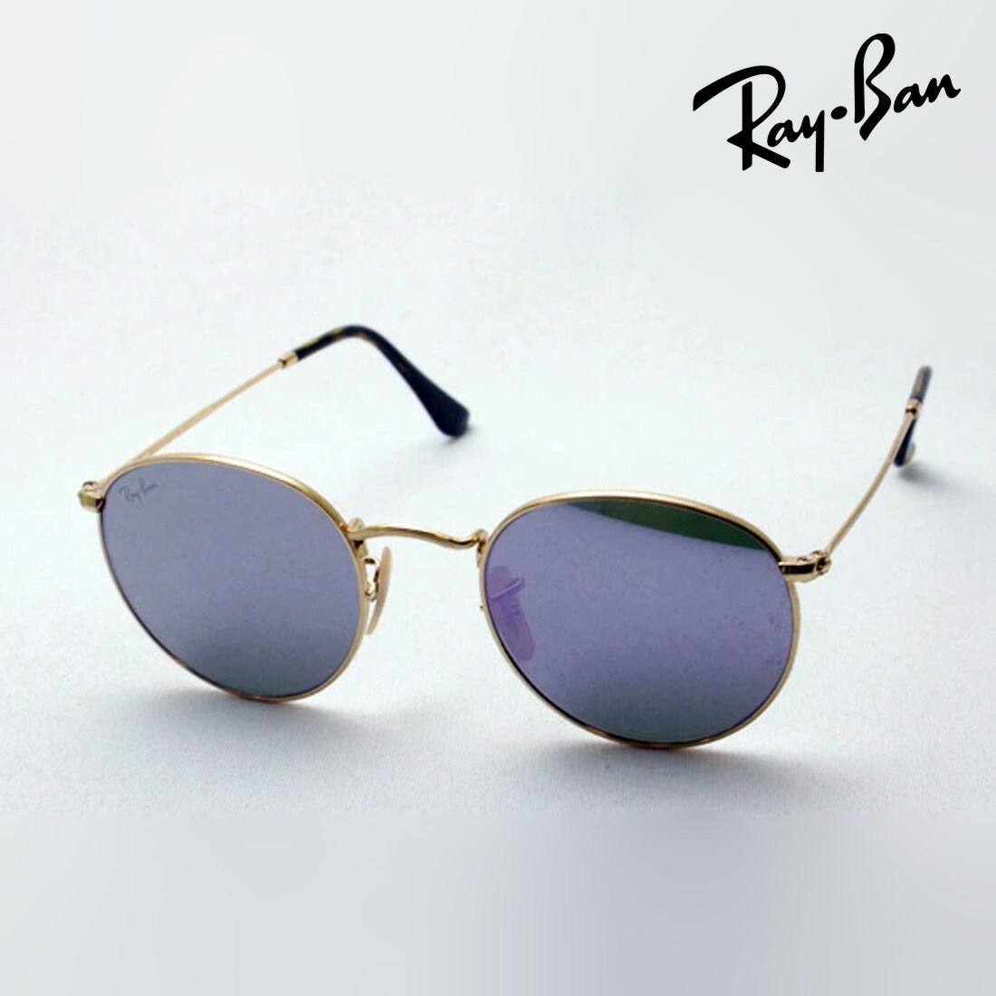 プレミア生産終了モデル レイバン サングラス 正規品 ラウンドメタル Ray-Ban FLAT RB3447N 0018O レディース メンズ ミラー サングラス 丸 RayBan ラウンド ゴールド系 【A4】
