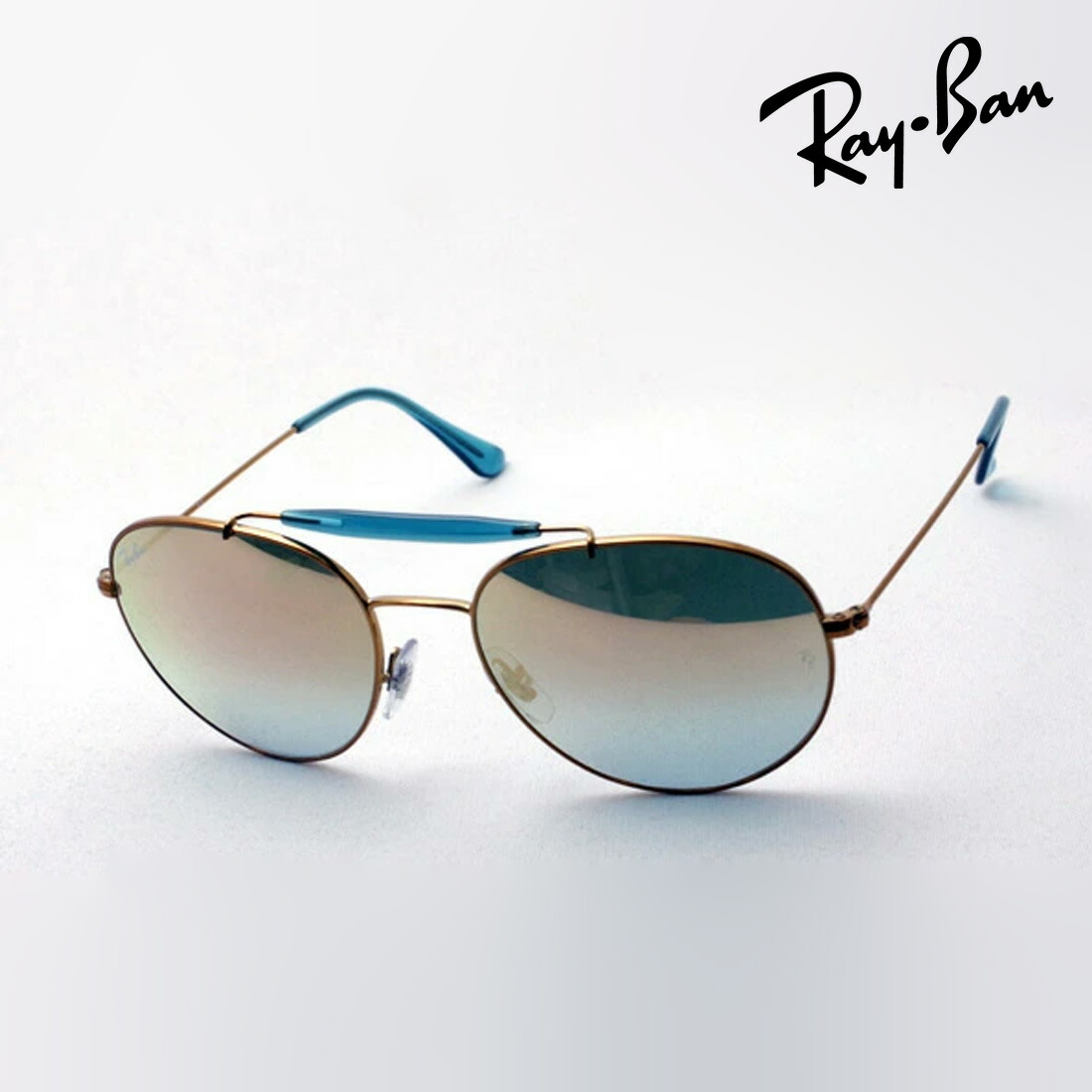 プレミア生産終了モデル レイバン サングラス 正規品 Ray-Ban RB3540 1987Y レディース メンズ ミラー サングラス ダブルブリッジ RayBan スクエア
