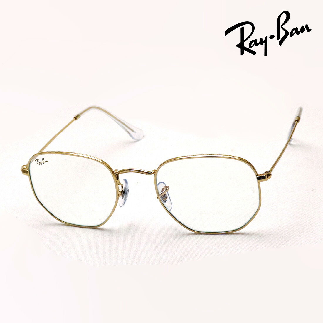 レイバン サングラス 正規品 ラウンドヘキサゴナル EVERGLASSES エバーグラス Ray-Ban RB3548 9196BF レディース メンズ RayBan 純正度付きレンズ可 度付きサングラス可 Made In Italy ラウンド ブルーライトカット ゴールド系