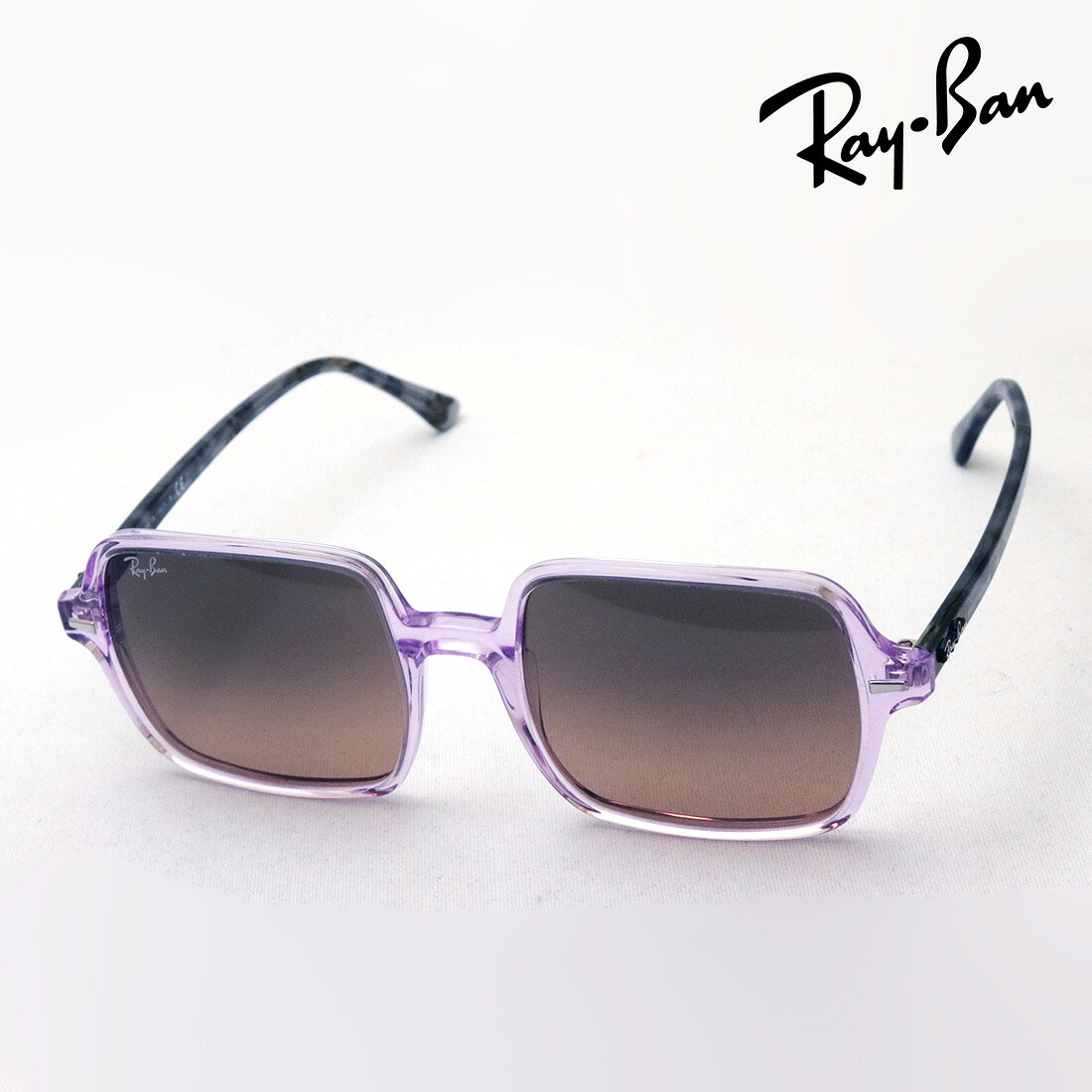 プレミア生産終了モデル レイバン サングラス 正規品 Ray-Ban RB1973 128443 レディース レディースモデル RayBan Made In Italy スクエア パープル系