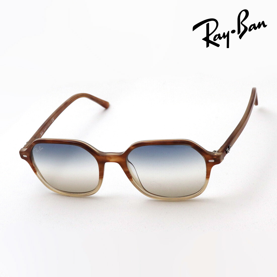 プレミア生産終了モデル レイバン サングラス 正規品 ジョン Ray-Ban RB2194 1328GD JOHN レディース メンズ RayBan Made In Italy スクエア ブラウン系