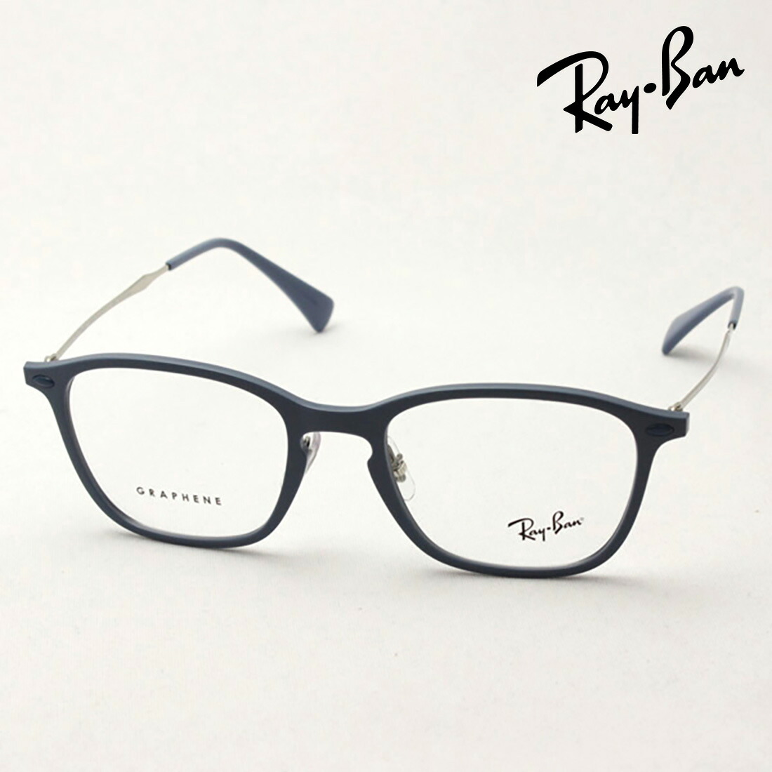 プレミア生産終了モデル レイバン メガネ フレーム 正規品 Ray-Ban RX8955 5756 伊達メガネ 度付き ブルーライト カット 眼鏡 メタル RayBan Made In Italy スクエア ブルー系|グラスマニア -Tokyo Aoyama-
