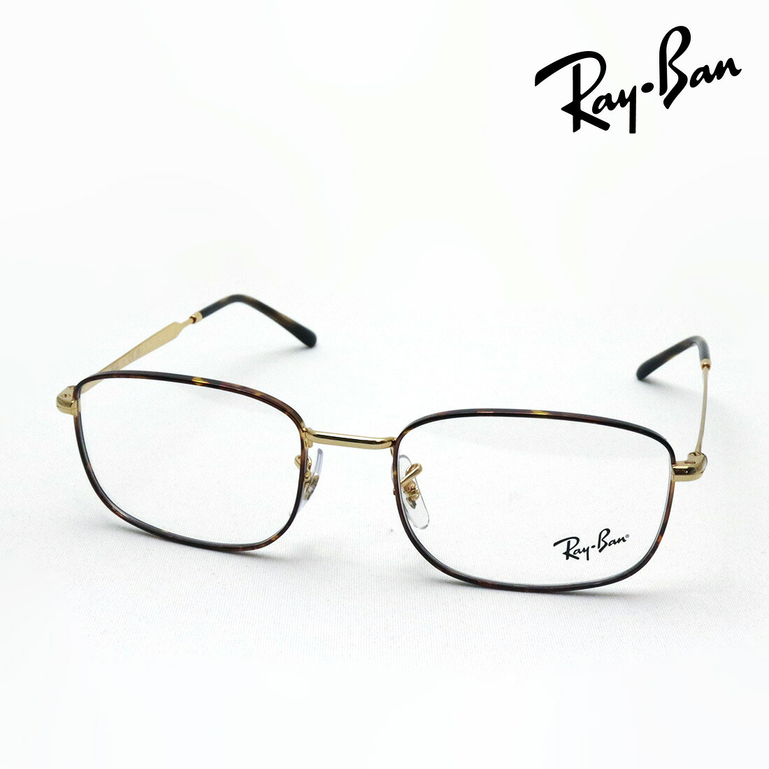 NewModel レイバン メガネ フレーム 正規品 Ray-Ban RX6533 3177 52 54 伊達メガネ 度付き ブルーライト カット 眼鏡 RayBan メタル スクエア ゴールド系 ブラウン系