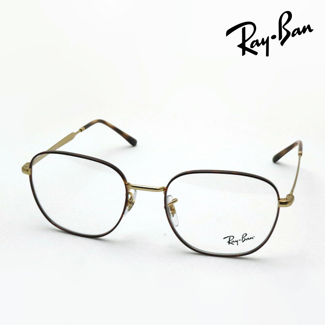 NewModel レイバン メガネ フレーム 正規品 Ray-Ban RX6534 3188 51 53 伊達メガネ 度付き ブルーライト カット 眼鏡 RayBan メタル ラウンド ゴールド系 ブラウン系