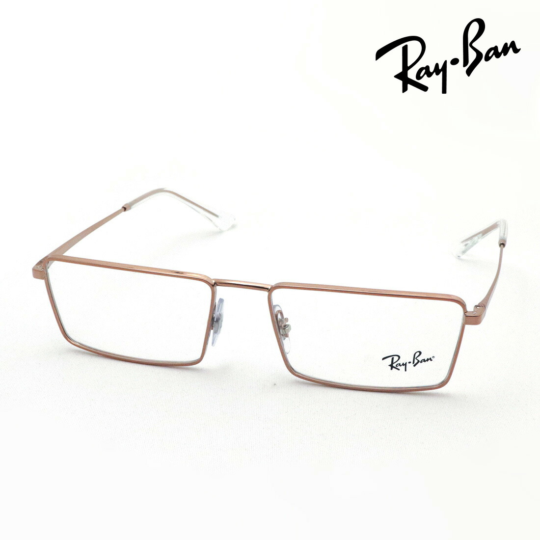 プレミア生産終了モデル レイバン メガネ フレーム 正規品 EMY エミー Ray-Ban RX6541 2943 56 58 伊達メガネ 度付き ブルーライト カット 眼鏡 RayBan メタル スクエア ブラウン系