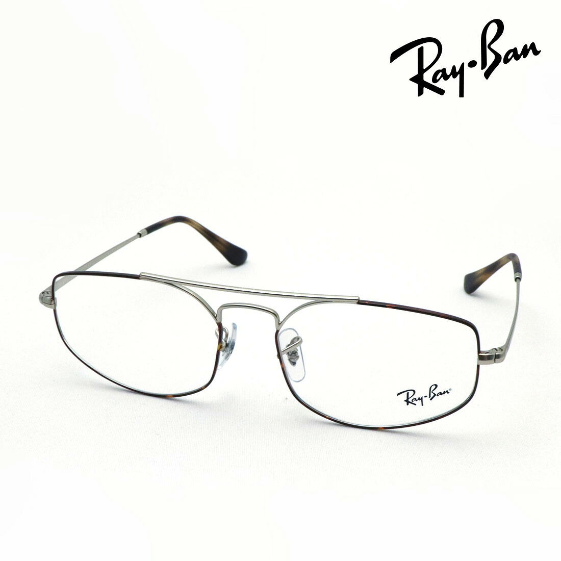 レイバン メガネ フレーム 正規品 EXPLORER 5 エクスプローラー5 Ray-Ban RX6545 3194 56 58 伊達メガネ 度付き ブルーライト カット 眼鏡 RayBan メタル 幾何学形 スクエア シルバー系 ブラウン系