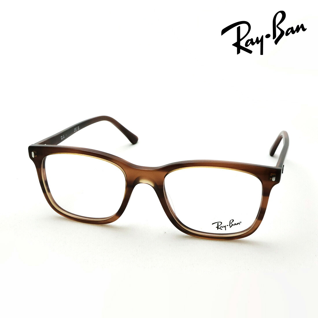 NewModel レイバン メガネ フレーム 正規品 Ray-Ban RX5446F 8455 51 53 伊達メガネ 度付き ブルーライト カット 眼鏡 RayBan スクエア ブラウン系|グラスマニア -Tokyo Aoyama-