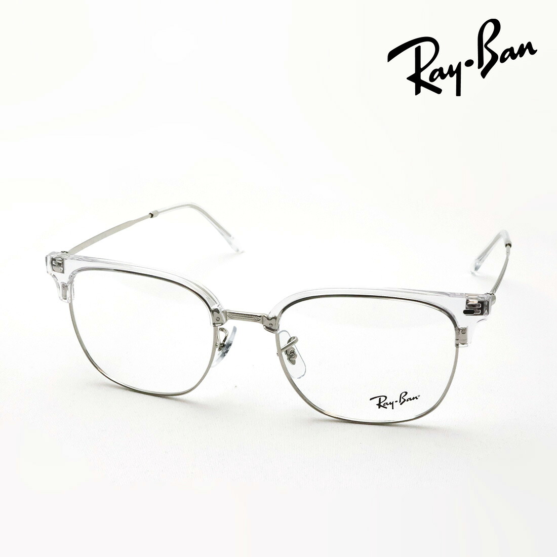 NewModel レイバン メガネ フレーム 正規品 NEW CLUBMASTER ニュークラブマスター Ray-Ban RX7216F 2001 53 伊達メガネ 度付き ブルーライト カット 眼鏡 RayBan ブロー クリア系|グラスマニア -Tokyo Aoyama-