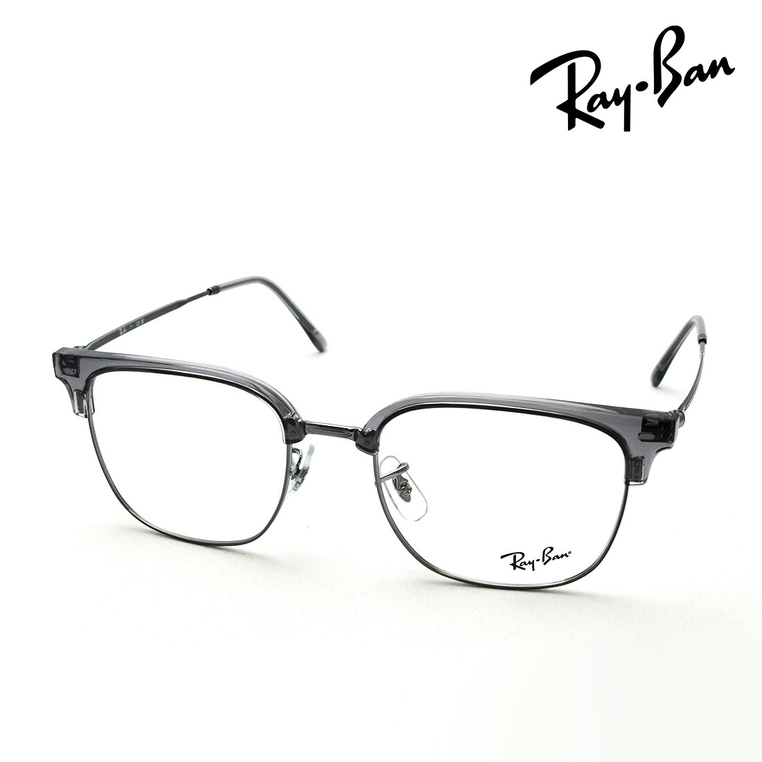 NewModel レイバン メガネ フレーム 正規品 NEW CLUBMASTER ニュークラブマスター Ray-Ban RX7216F 8470 53 伊達メガネ 度付き ブルーライト カット 眼鏡 RayBan ブロー グレー系｜グラスマニア -Tokyo Aoyama- 15,338円