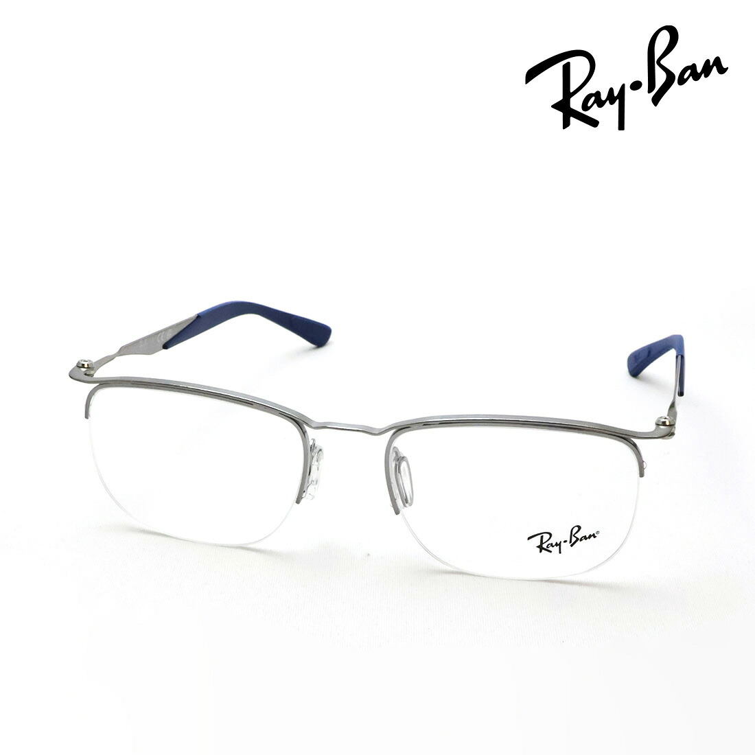 NewModel レイバン メガネ フレーム 正規品 Ray-Ban RX7552 3210 52 54 伊達メガネ 度付き ブルーライト カット 眼鏡 メタル RayBan ハーフリム シルバー系｜グラスマニア -Tokyo Aoyama-
