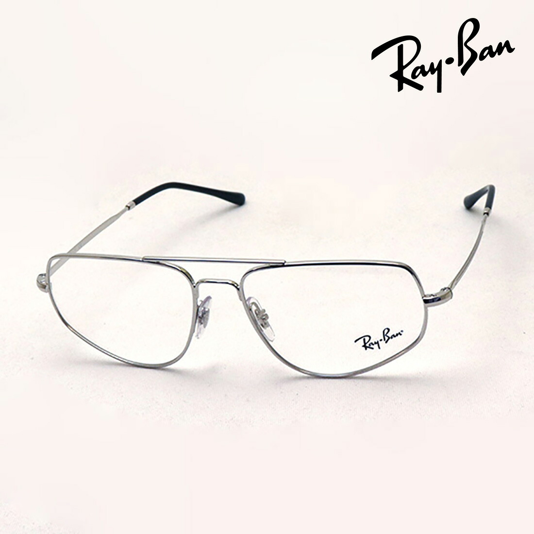 プレミア生産終了モデル レイバン メガネ フレーム 正規品 Ray-Ban RX6455 2501 伊達メガネ 度付き ブルーライト カット 眼鏡 メタル RayBan スクエア ペンタゴン シルバー系