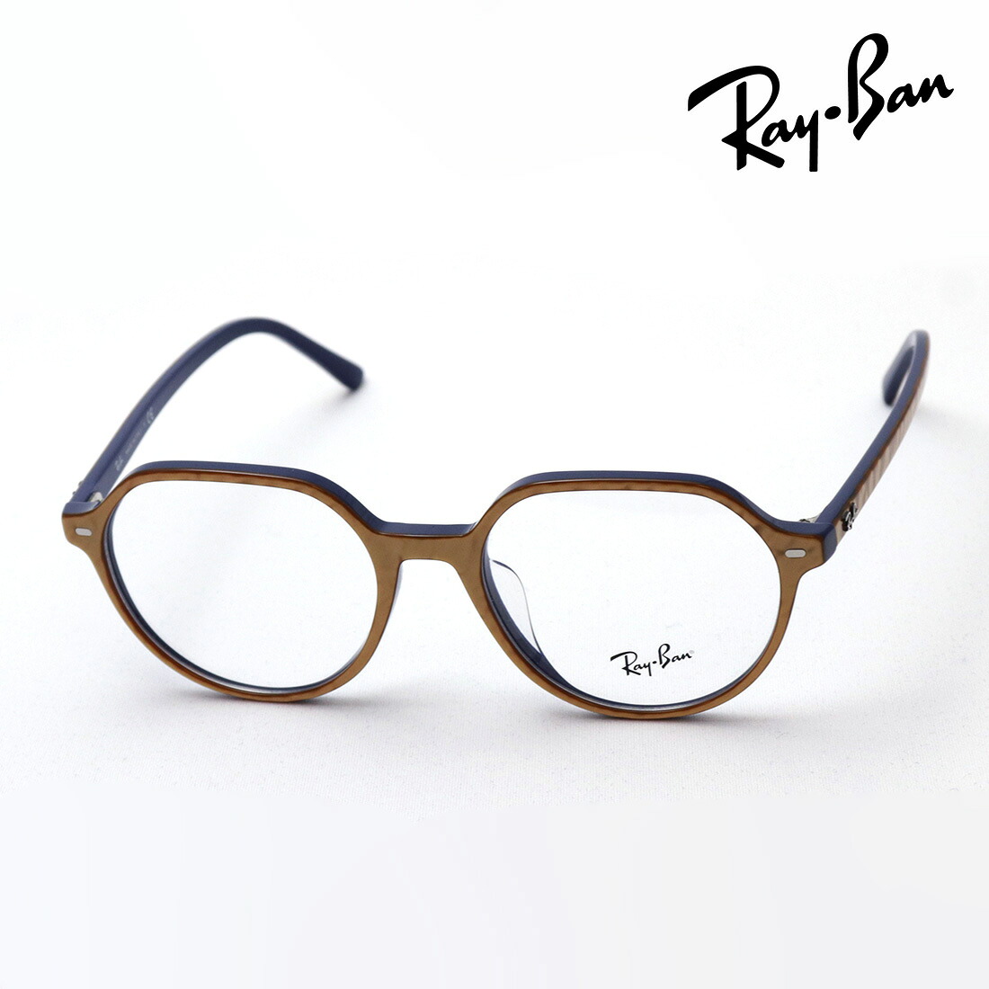 プレミア生産終了モデル レイバン メガネ フレーム 正規品 THALIA タリア Ray-Ban RX5395F 8051 伊達メガネ 度付き ブルーライト カット 眼鏡 RayBan Made In Italy スクエア ベージュ系