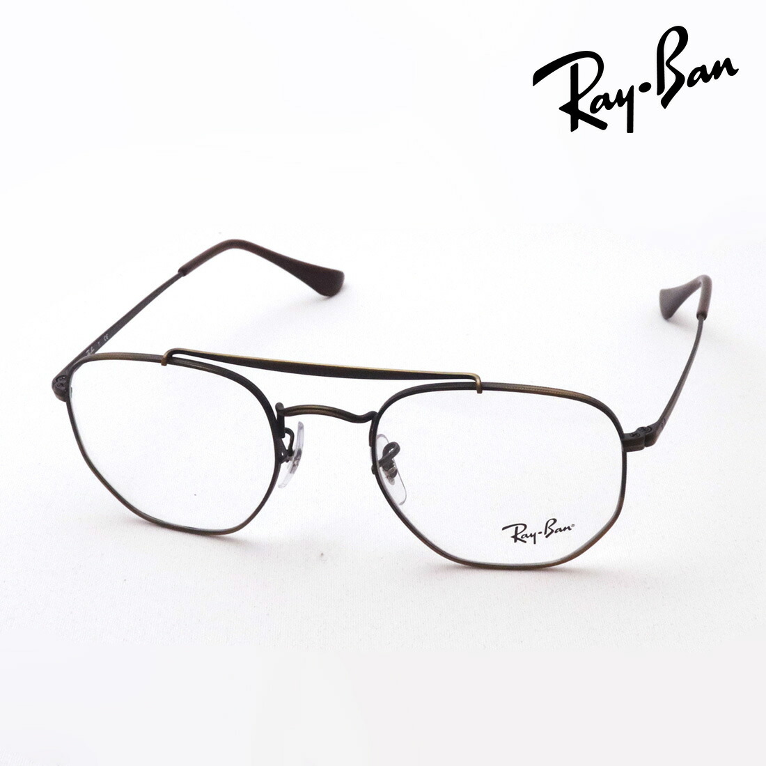 おすすめ価格 レイバン メガネ フレーム 正規品 マーシャル Ray-Ban RX3648V 3117 伊達メガネ 度付き 眼鏡 メタル ダブルブリッジ RayBan スクエア ゴールド系 【P4】｜グラスマニア -Tokyo Aoyama-