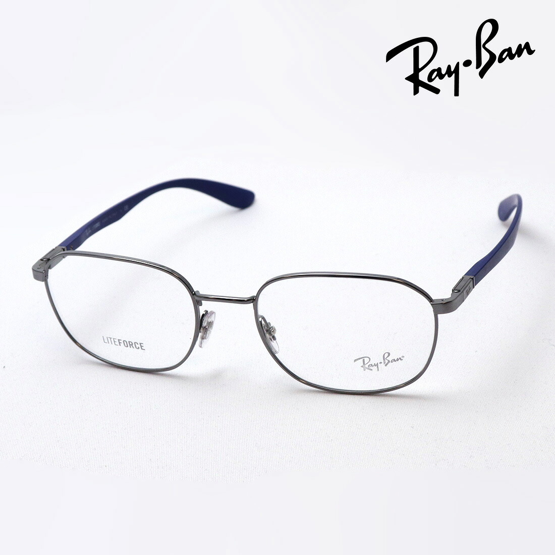 プレミア生産終了モデル レイバン メガネ フレーム 正規品 Ray-Ban RX6462 2502 伊達メガネ 度付き ブルーライト カット 眼鏡 メタル RayBan Made In Italy スクエア ブルー系 シルバー系