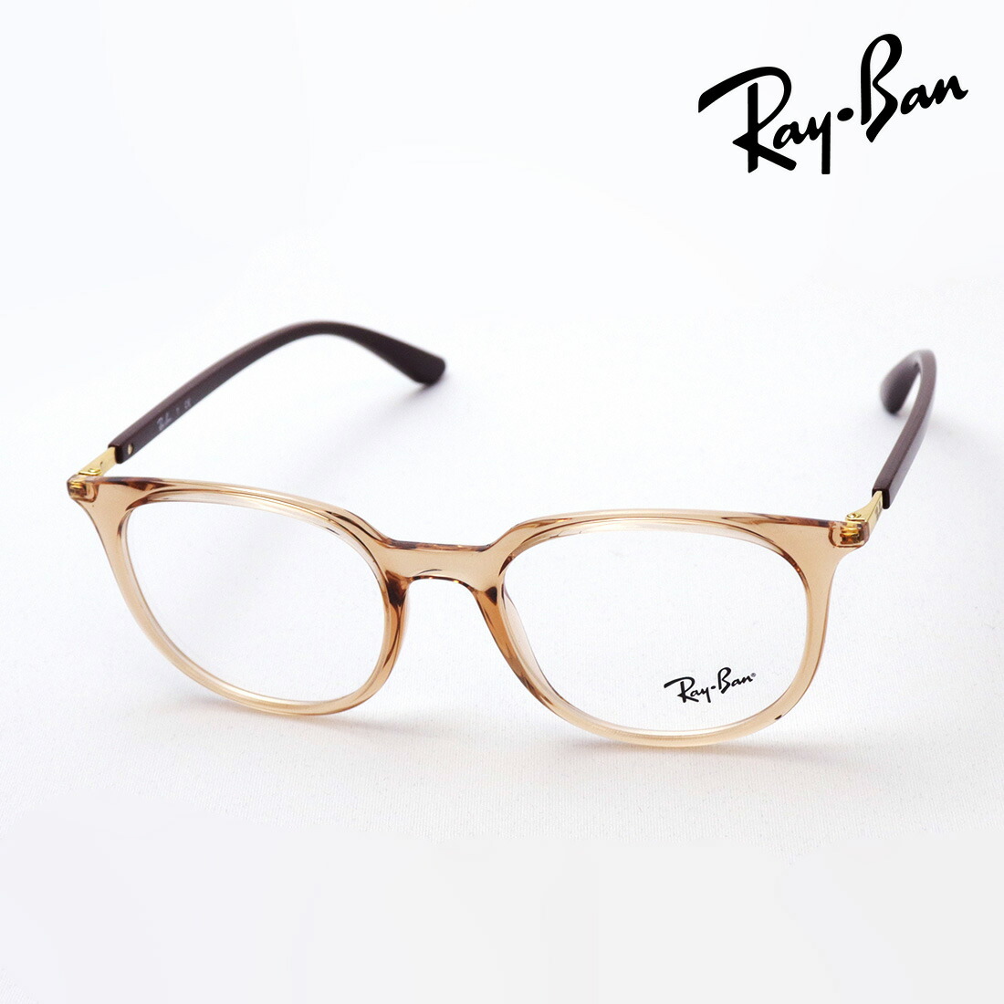 アウトレット レイバン メガネ フレーム 正規品 Ray-Ban RX7190 5940 伊達メガネ 度付き ブルーライト カット 眼鏡 RayBan スクエア ブラウン系