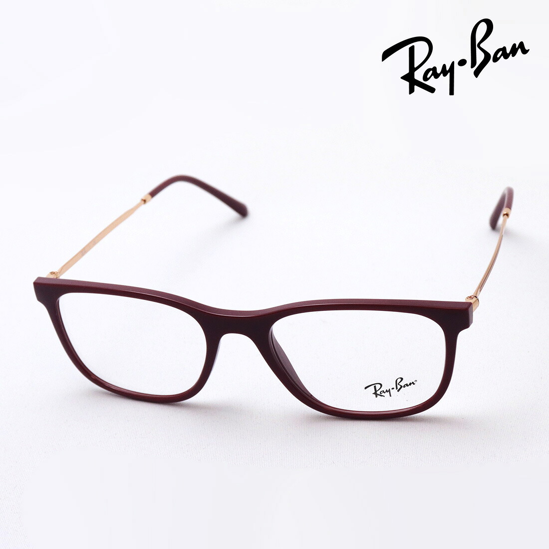 レイバン メガネ フレーム 正規品 Ray-Ban RX7244 8099 伊達メガネ 度付き ブルーライト カット 眼鏡 RayBan スクエア レッド系
