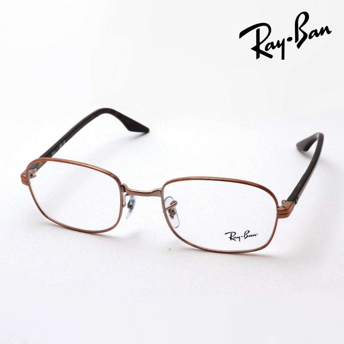 プレミア生産終了モデル レイバン メガネ フレーム 正規品 Ray-Ban RX3690V 2943 伊達メガネ 度付き ブルーライト カット 眼鏡 メタル RayBan スクエア ブラウン系｜グラスマニア -Tokyo Aoyama-