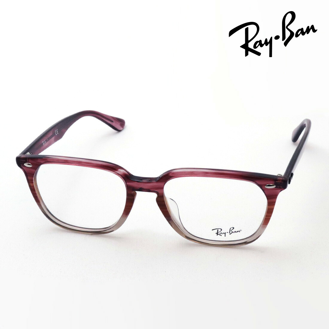 プレミア生産終了モデル レイバン メガネ フレーム 正規品 Ray-Ban RX4362VF 8145 53 伊達メガネ 度付き ブルーライト カット 眼鏡 RayBan ウェリントン レッド系