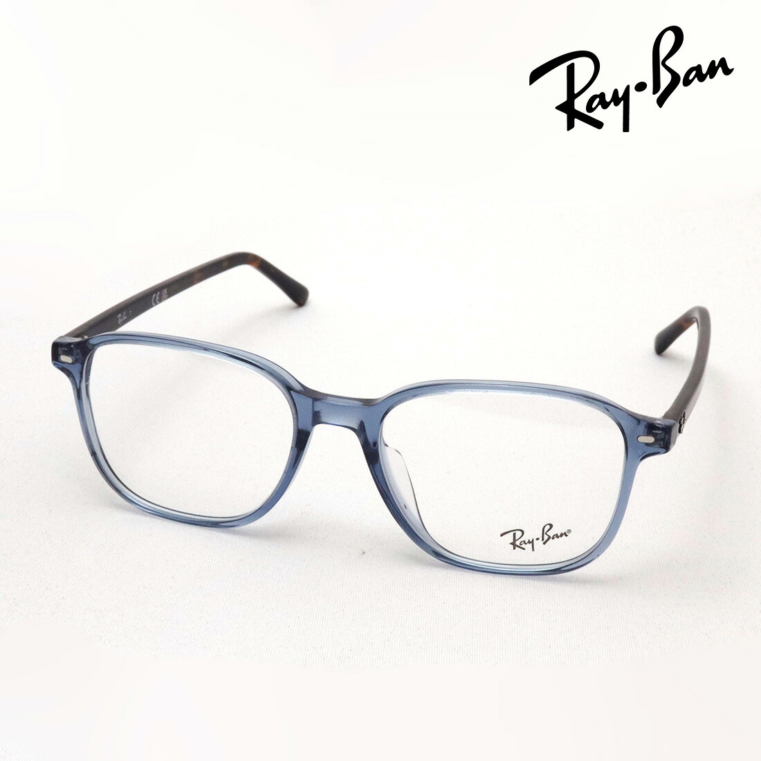 プレミア生産終了モデル レイバン メガネ フレーム 正規品 レオナルド Ray-Ban RX5393F 8228 53 伊達メガネ 度付き ブルーライト カット 眼鏡 RayBan スクエア ブルー系