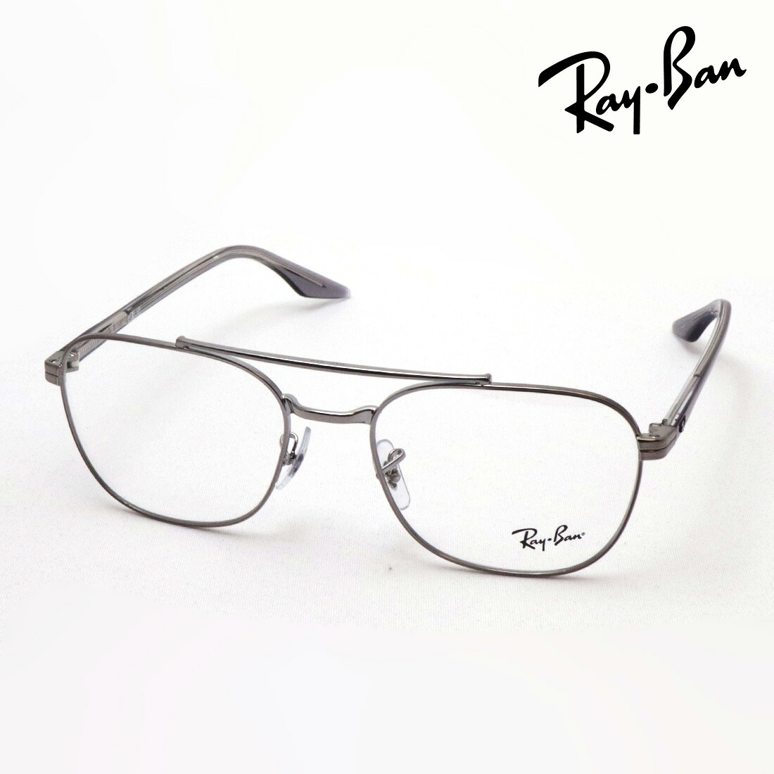 割り増し金生み出すこと為し終わる真似形 レイバン 眼鏡 枠組み 定まり品 Ray-Ban RX6485 3123 伊達眼鏡 度付き添い人 青碧ともし火 取りすてる メガネ ダブルブリッジ回路 RayBan 真四角 しろがね色系
