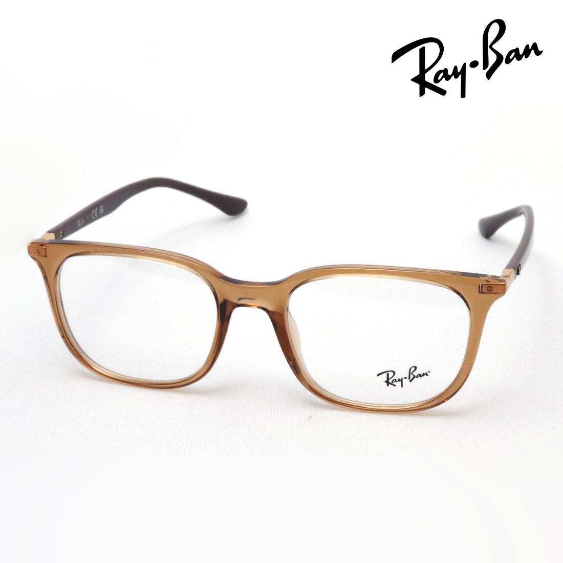 レイバン メガネ フレーム 正規品 Ray-Ban RX7211F 8207 伊達メガネ 度付き ブルーライト カット 眼鏡 RayBan スクエア ブラウン系|グラスマニア -Tokyo Aoyama-