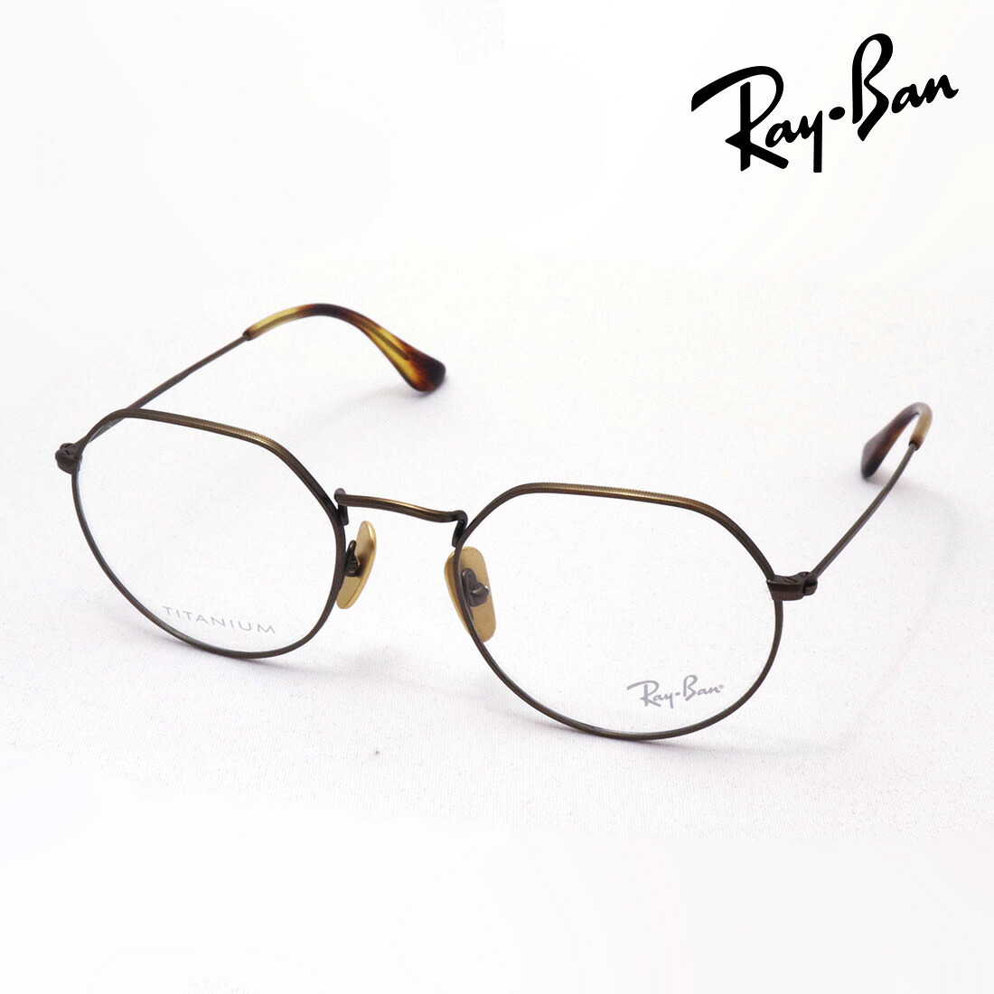 レイバン メガネ フレーム 正規品 JACK TITANIUM ジャック チタニウム Ray-Ban RX8165V 1222 伊達メガネ 度付き ブルーライト カット 眼鏡 メタル 丸メガネ RayBan Made In Japan ラウンド ゴールド系｜グラスマニア -Tokyo Aoyama-