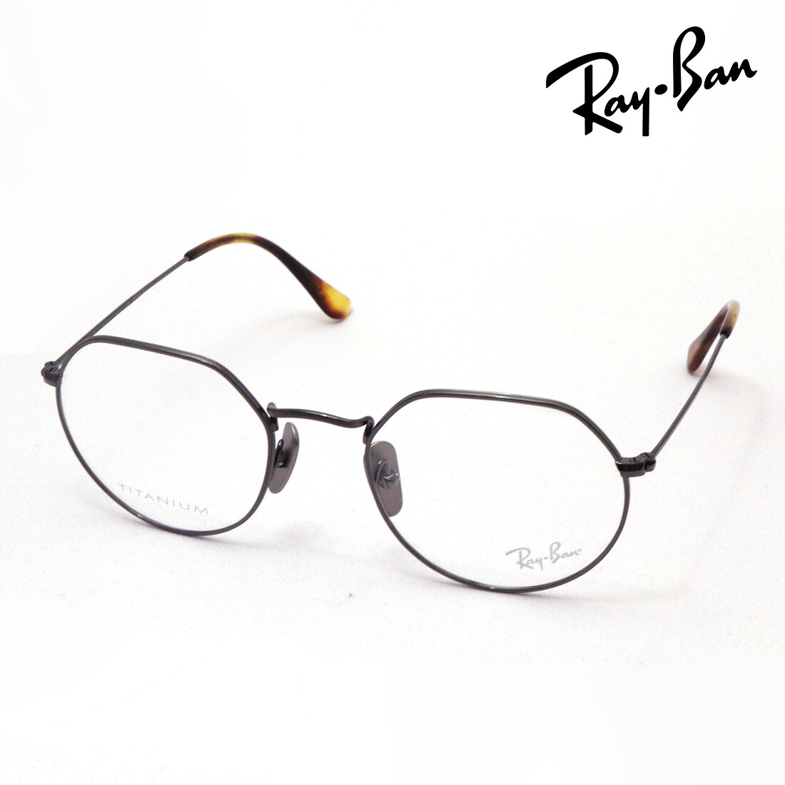レイバン メガネ フレーム 正規品 JACK TITANIUM ジャック チタニウム Ray-Ban RX8165V 1238 伊達メガネ 度付き ブルーライト カット 眼鏡 メタル 丸メガネ RayBan Made In Japan ラウンド シルバー系