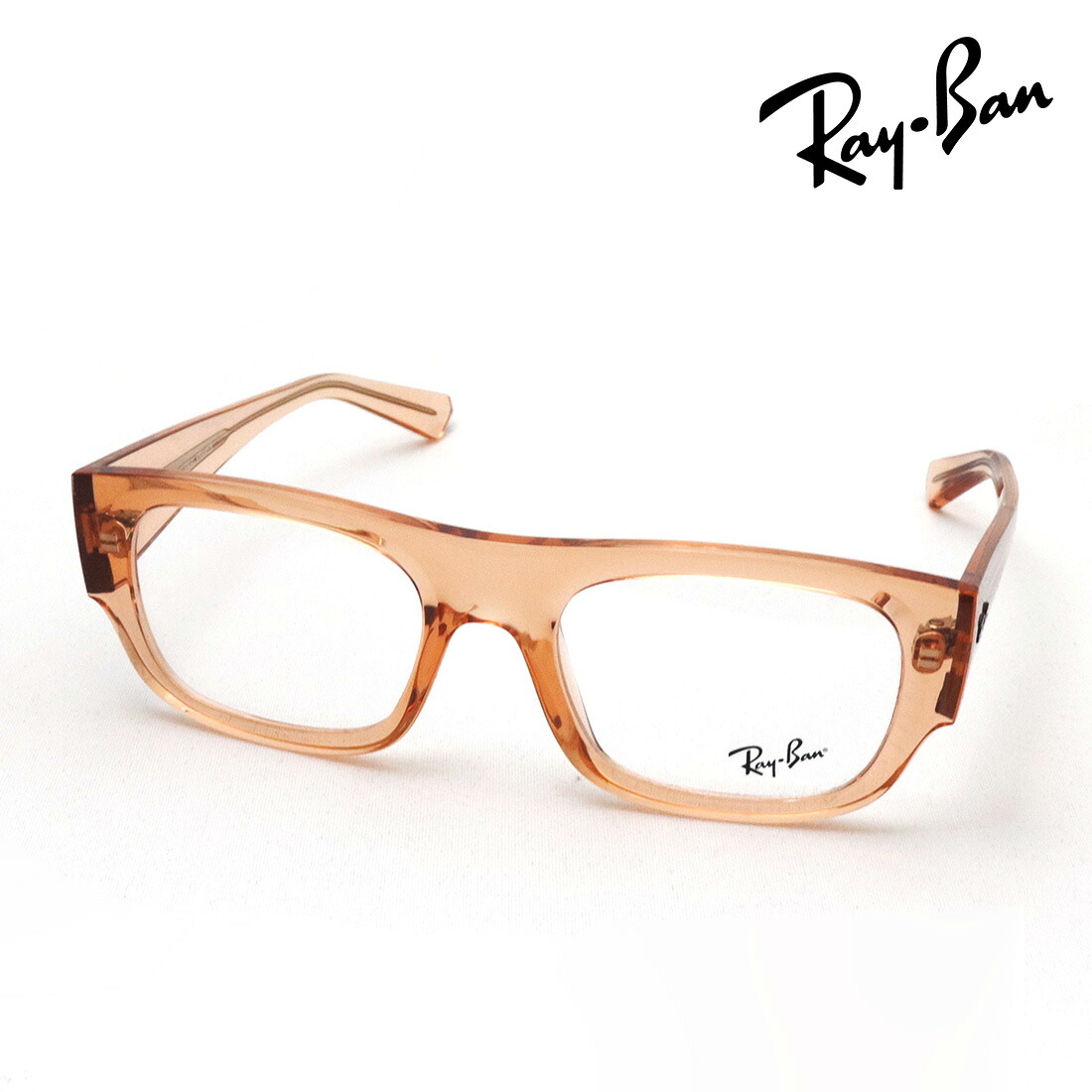 レイバン メガネ フレーム 正規品 KRISTIN クリスティン Ray-Ban RX7218 8264 伊達メガネ 度付き ブルーライト カット 眼鏡 サスティナブル RayBan スクエア オレンジ系