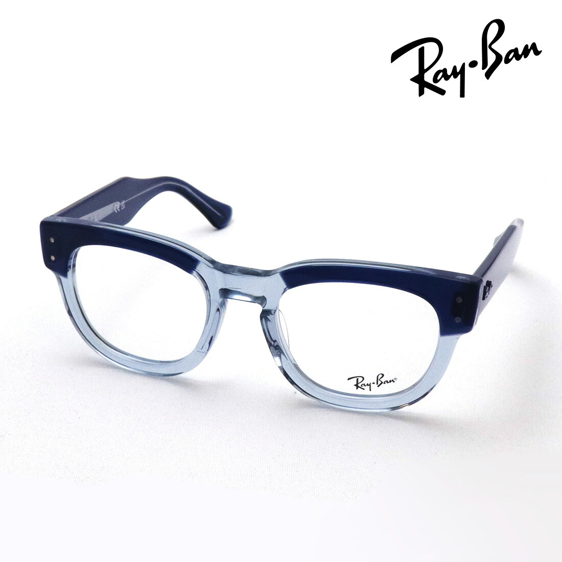 プレミア生産終了モデル レイバン メガネ フレーム 正規品 MEGA HAWKEYE メガ ホークアイ Ray-Ban RX0298VF 8324 50 伊達メガネ 度付き ブルーライト カット 眼鏡 RayBan ウェリントン ブルー系|グラスマニア -Tokyo Aoyama-