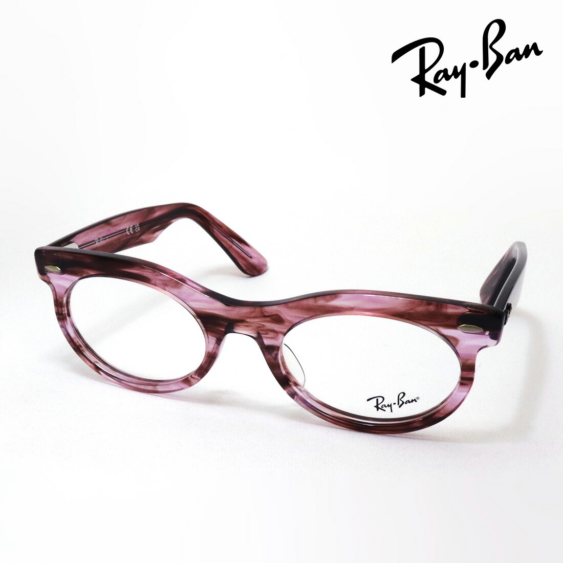 レイバン メガネ フレーム 正規品 WAYFARER OVAL Ray-Ban RX2242VF 8363 53 伊達メガネ 度付き ブルーライト カット 眼鏡 メタル 丸メガネ RayBan オーバル ピンク系