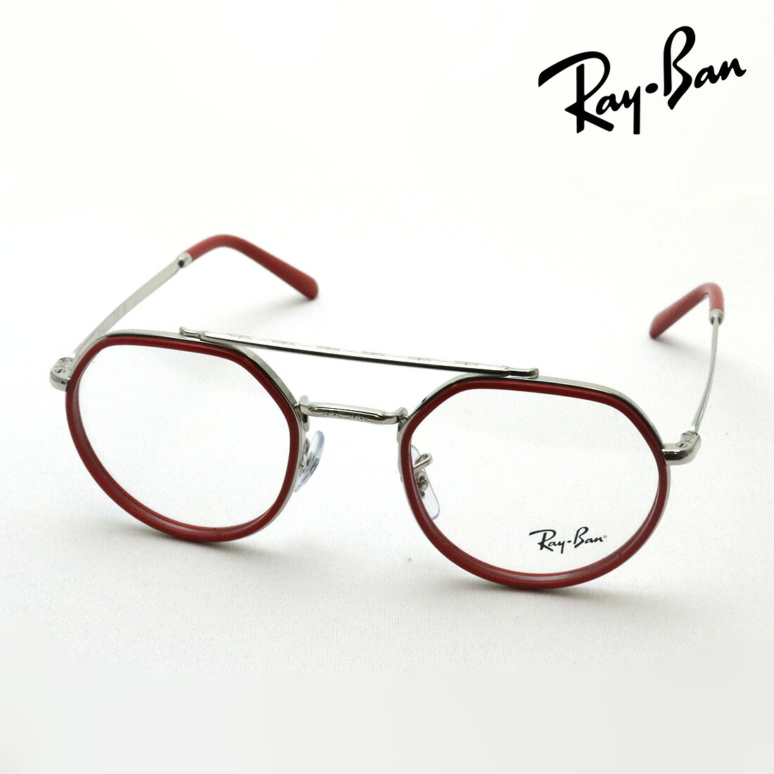 プレミア生産終了モデル レイバン メガネ フレーム 正規品 Ray-Ban RX3765V 2501 伊達メガネ 度付き ブルーライト カット 眼鏡 メタル 丸メガネ RayBan ラウンド レッド系 シルバー系|グラスマニア -Tokyo Aoyama-