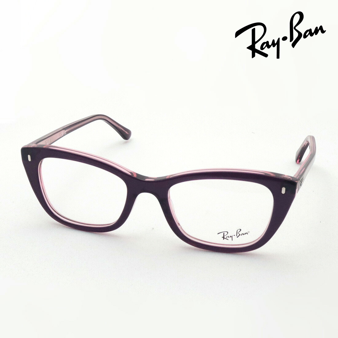 レイバン メガネ フレーム 正規品 Ray-Ban RX5433 8364 50 52 伊達メガネ 度付き ブルーライト カット 眼鏡 RayBan ウェリントン レッド系