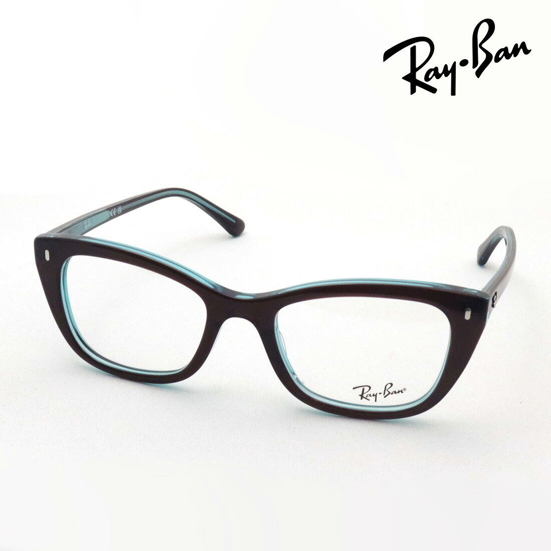 レイバン メガネ フレーム 正規品 Ray-Ban RX5433 8366 50 52 伊達メガネ 度付き ブルーライト カット 眼鏡 RayBan ウェリントン ブラウン系