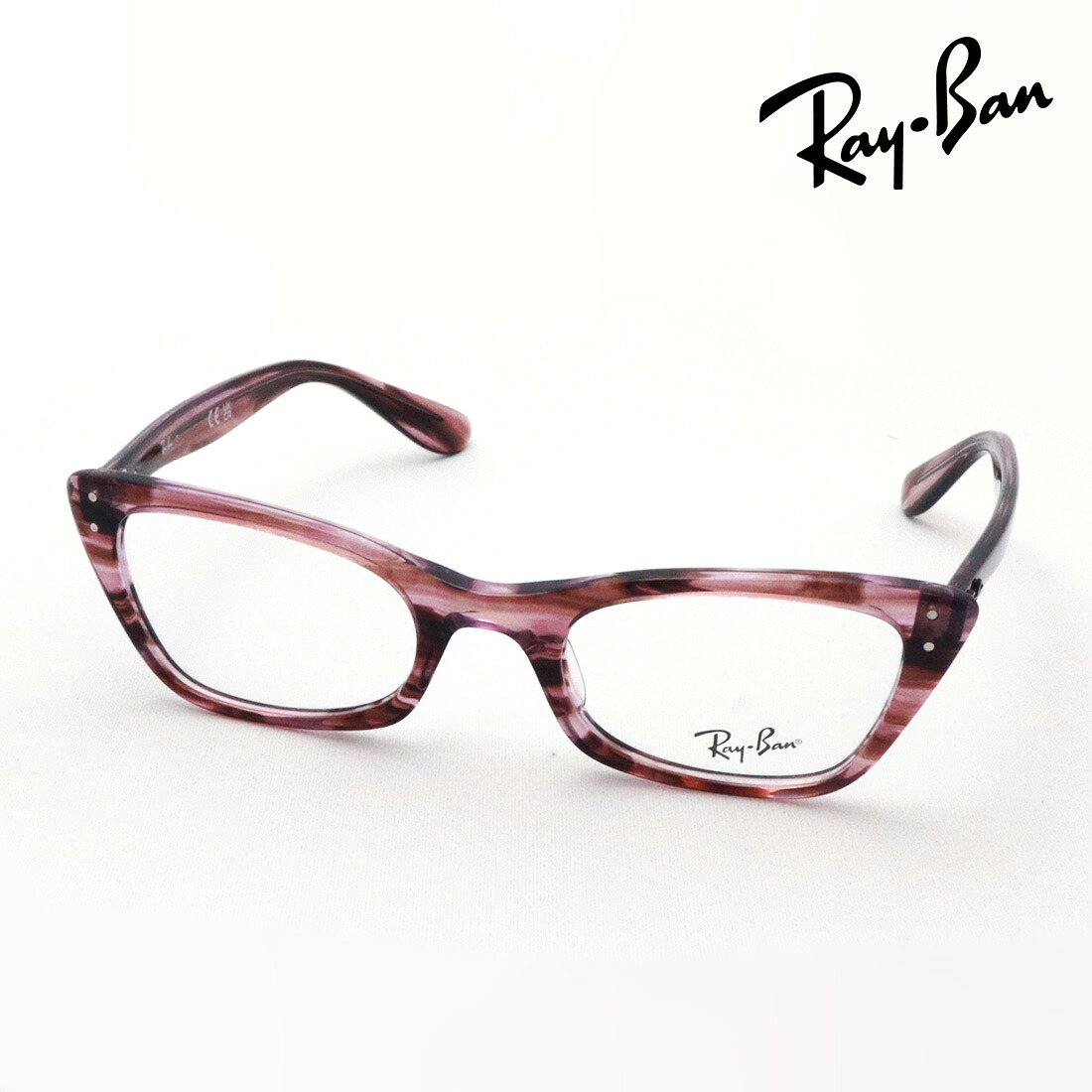 プレミア生産終了モデル レイバン メガネ フレーム 正規品 LADY BURBANK レディーバーバンク Ray-Ban RX5499 8363 49 伊達メガネ 度付き ブルーライト カット 眼鏡 RayBan フォックス ピンク系|グラスマニア -Tokyo Aoyama-