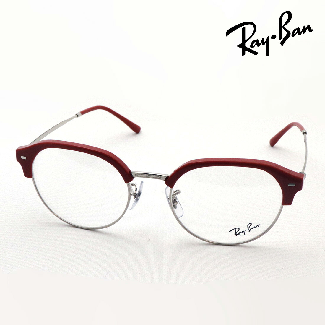 プレミア生産終了モデル レイバン メガネ フレーム 正規品 ニュークラブマスター Ray-Ban RX7229 8323 伊達メガネ 度付き ブルーライト カット 眼鏡 RayBan ブロー レッド系｜グラスマニア -Tokyo Aoyama-