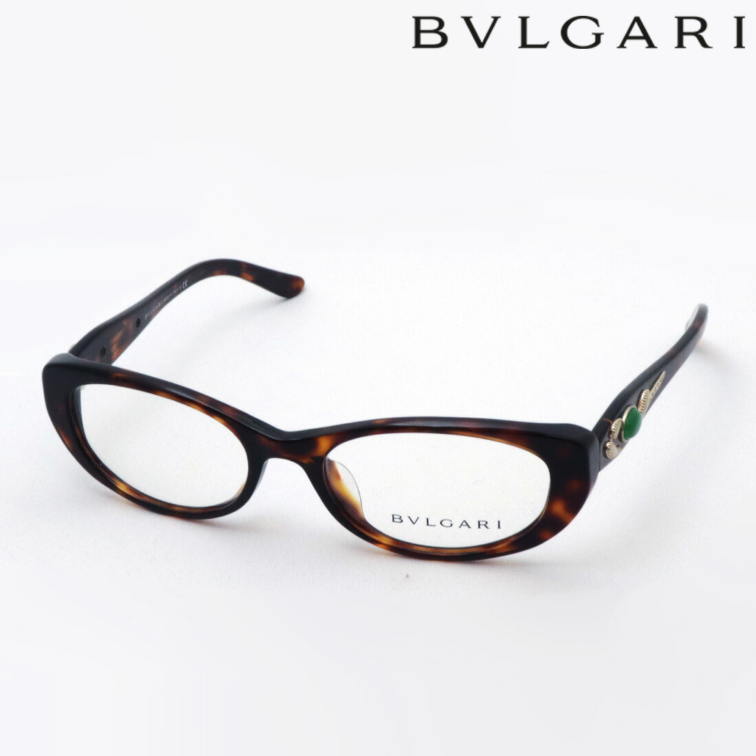 プレミア生産終了モデル BVLGARI BV4057BA 851 伊達メガネ 度付き ブルーライト カット 眼鏡 Made In Italy フォックス トータス系
