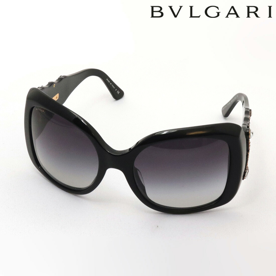おすすめ価格【ブルガリ サングラス 正規販売店】 BVLGARI BV8048BA 5018G Made In Italy シェイプ ブラック系｜グラスマニア -Tokyo Aoyama-