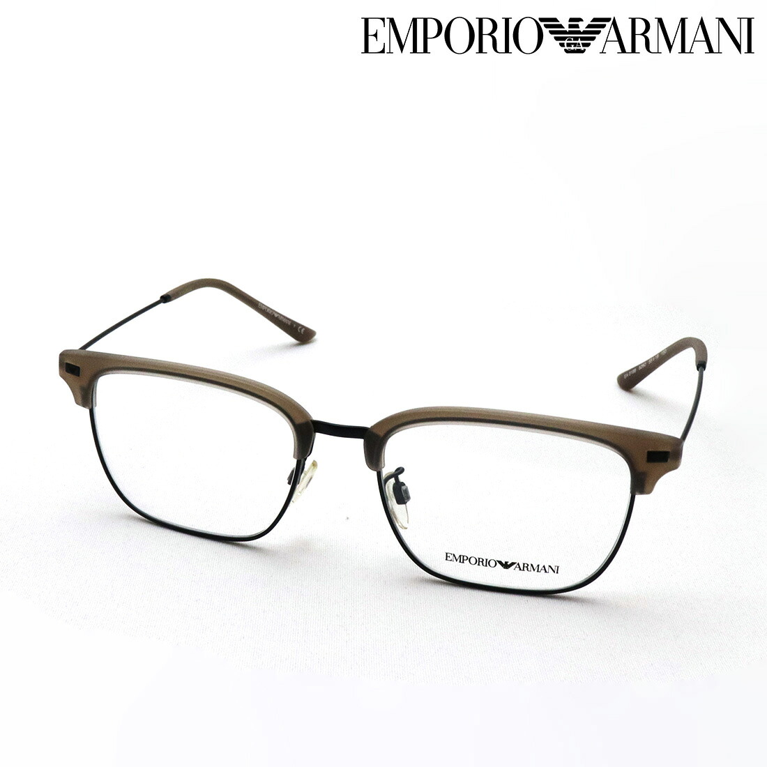 アウトレット 【エンポリオアルマーニ メガネ 正規販売店】 EMPORIO ARMANI EA3198 5260 55 メガネ 伊達メガネ 度付き ブルーライト カット 眼鏡 エンポリオ アルマーニ スクエア ブラウン系 ブラック系｜グラスマニア -Tokyo Aoyama-