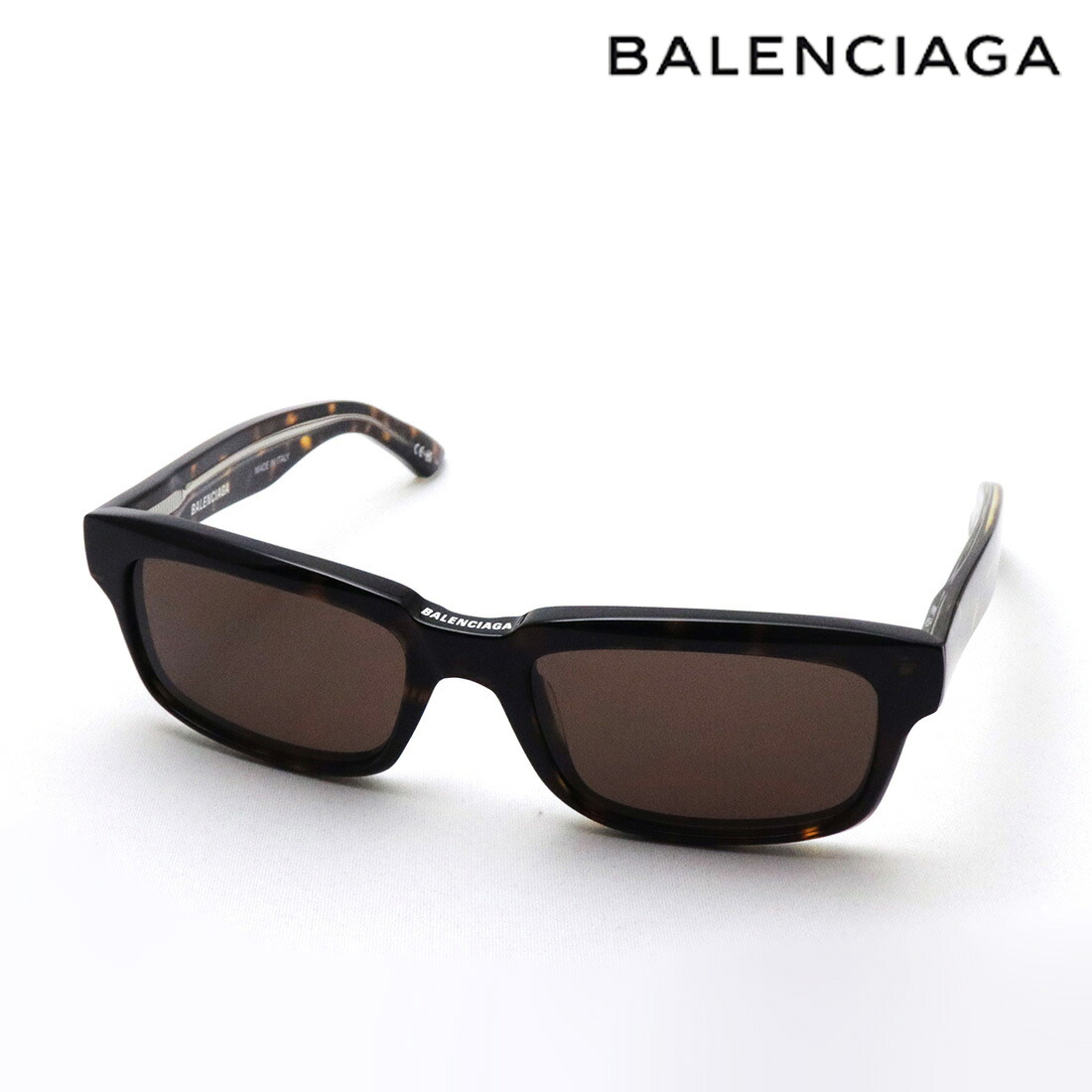 NewModel 【バレンシアガ サングラス 正規販売店】 BALENCIAGA バレンシアガ BB0345S 002 55 EVERYDAY Made In Italy スクエア トータス系