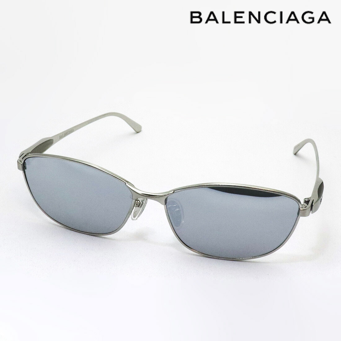 NewModel 【バレンシアガ サングラス 正規販売店】 BALENCIAGA バレンシアガ BB0357SA 002 EVERYDAY Made In Japan オーバル シルバー系