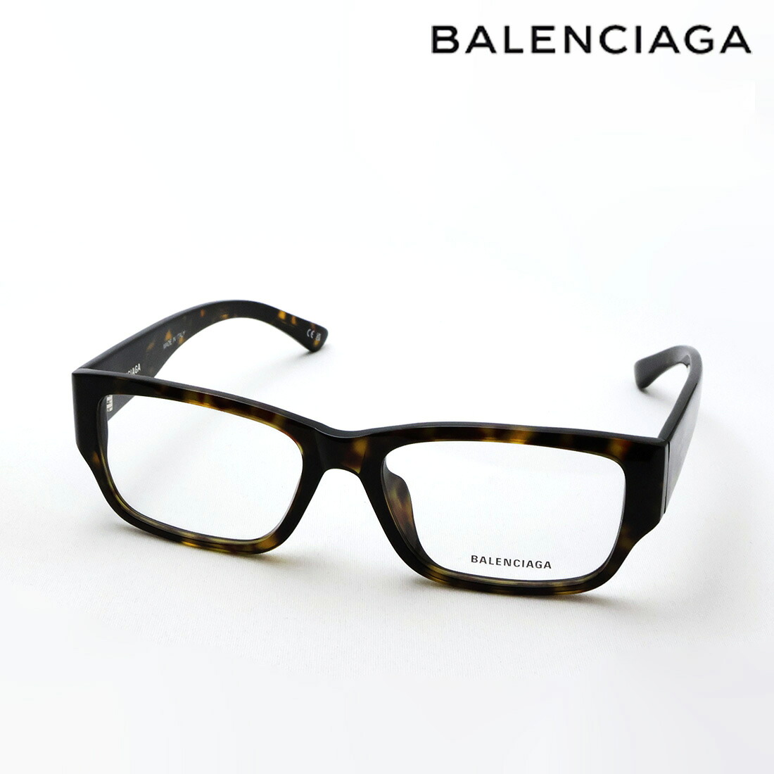 NewModel 【バレンシアガ メガネ 正規販売店】 BALENCIAGA バレンシアガ BB0373OK 002 55 伊達メガネ 度付き ブルーライト カット 眼鏡 黒縁 Made In Italy メンズ スクエア トータス系|グラスマニア -Tokyo Aoyama-