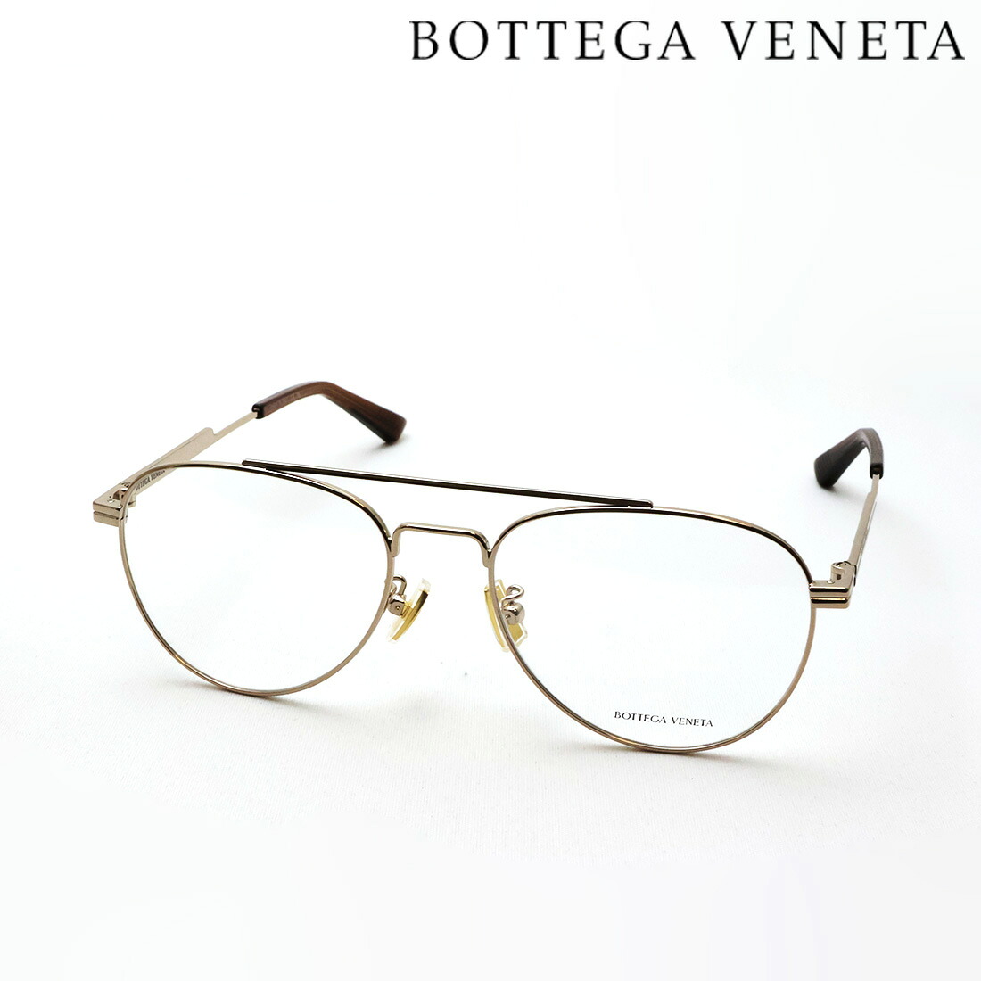【ボッテガ ヴェネタ メガネ 正規販売店】BOTTEGA VENETA BV1340OA 003 54 ボッテガヴェネタ 伊達メガネ 度付き ブルーライト カット 眼鏡 Made In Italy アジアンフィット メンズ レディース ティアドロップ ゴールド系|グラスマニア -Tokyo Aoyama-
