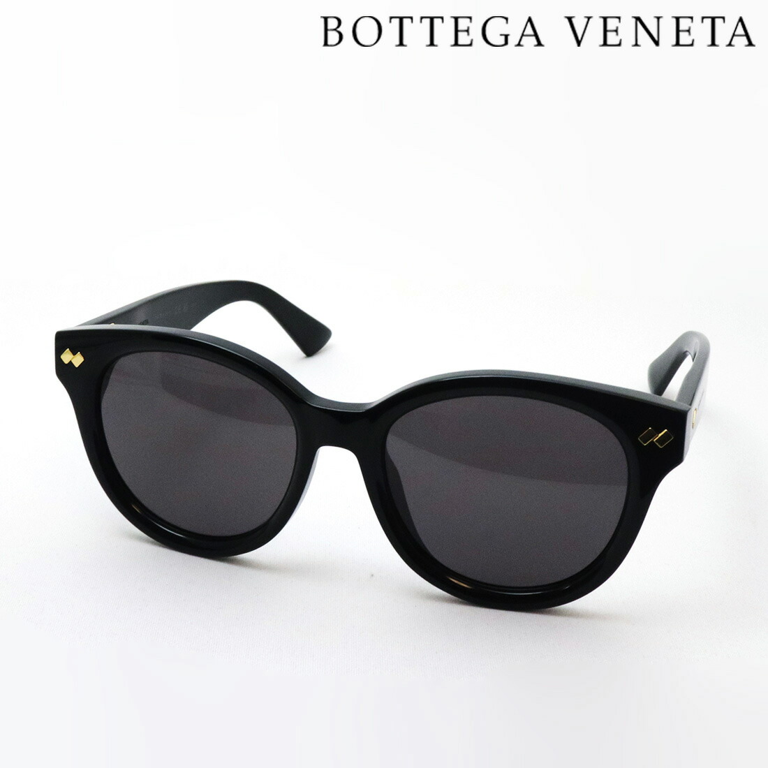 NewModel 【ボッテガ ヴェネタ サングラス 正規販売店】BOTTEGA VENETA BV1352SK 001 55 RIBBON ボッテガヴェネタ Made In Japan レディース ラウンド ブラック系
