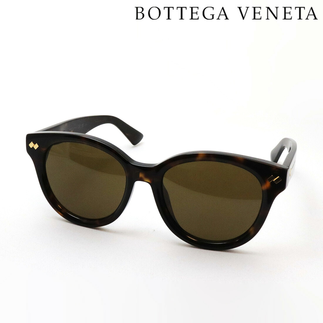 NewModel 【ボッテガ ヴェネタ サングラス 正規販売店】BOTTEGA VENETA BV1352SK 002 55 RIBBON ボッテガヴェネタ Made In Japan レディース ラウンド トータス系