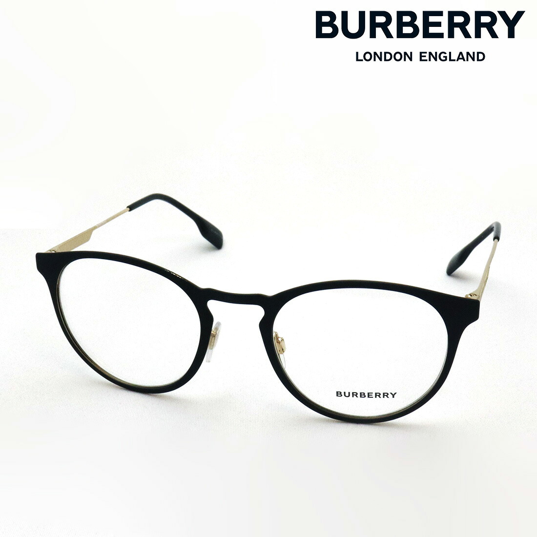 プレミア生産終了モデル 【バーバリー メガネ 正規販売店】 BURBERRY BE1360 1017 51 YORK ヨーク 伊達メガネ 度付き ブルーライト カット 眼鏡 丸メガネ Made In Italy ラウンド ブラック系｜グラスマニア -Tokyo Aoyama-