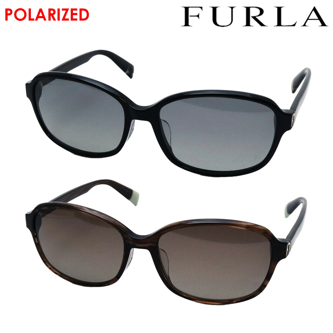 フルラ 偏光サングラス 正規販売認定店 復刻別注モデル FURLA SFU650J オーバル ブラック系 ブラウン系